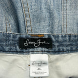 Sean John Wide Leg Jeans - 36W 29L Blue Cotton
