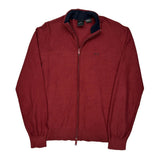 Vintage Armani Exchange Zip Up- Large Red Cotton Blend