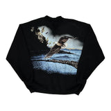 Unbranded Henley Graphic Sweatshirt - XL Black Cotton