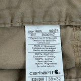 Carhartt Double Knee Carpenter Trousers - 38W 32L Khaki Cotton
