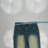 Fusai Wide Leg Jeans - 32W 32L Blue Cotton
