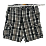 Lee Checked Cargo Shorts - 36W 11L Black Cotton