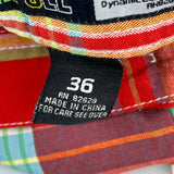Southpole Checked Shorts - 36W 14L Red Polyester Blend
