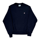 Reverse Weave Champion Sweatshirt - Small Navy Cotton