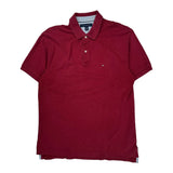 Tommy Hilfiger Polo Shirt - Large Red Cotton