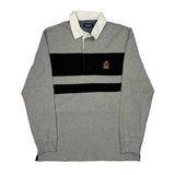 Chaps Ralph Lauren Striped Rugby Shirt - Medium Grey Cotton