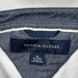 Tommy Hilfiger Striped Polo Shirt - XL White Cotton