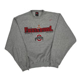 Nike College Sweatshirt - Large Gray Cotton