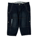 Krobar Cargo Denim Shorts - 36W 14L Dark Wash Cotton