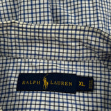 Ralph Lauren Checked Short Sleeve Shirt - XL Blue Cotton