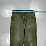 Carhartt B151 Olv Carpenter Pants - 35W 33L Green Cotton