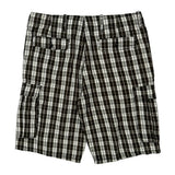 American Eagle Checked Cargo Shorts - 34W 10L Black & White Cotton
