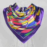 Anyyou Fashion Premium Satin Square Scarf – Purple Silk-Feel Neckwrap for Women