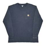 Carhartt Long Sleeve T-Shirt - XL Blue Cotton
