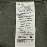Carhartt Double Knee Carpenter Trousers - 32W 30L Green Cotton