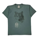 Single Stitch Timber Wolf Anvil T-Shirt - Large Green Cotton