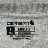 Carhartt Tall Long Sleeve T-Shirt - Large Grey Cotton