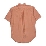 Ralph Lauren Striped Short Sleeve Shirt - Small Orange Cotton