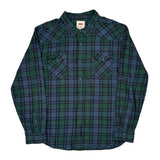 Levis Checked Flannel Shirt - 2XL Blue Cotton