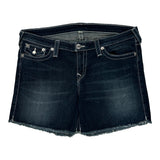 True Religion Studded Denim Shorts - 34W US 8 Dark Wash Denim