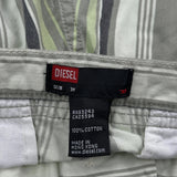 Diesel Striped Trousers - 32W 30L Grey Cotton