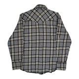 Wrangler Checked Flannel Shirt - Large Grey Cotton