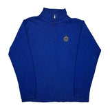 Ralph Lauren Petite 1/4 Zip - Medium Blue Cotton