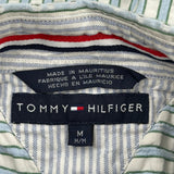 Tommy Hilfiger Striped Short Sleeve Shirt - Medium Blue Cotton