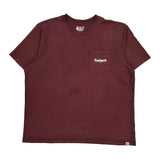 Carhartt Graphic T-Shirt - 2XL Burgundy Cotton