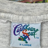 Caribbean Surf Single Stitch T-Shirt - XL Grey Cotton