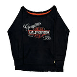 Harley Davidson Graphic Long Sleeve T-Shirt - Small Black Cotton