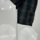 Wrangler Checked Cargo Shorts - 32W 10L Black Cotton