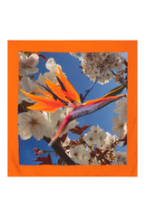 Silk Scarf Unisex – Bird of Paradise Floral Print, Gift Box Included