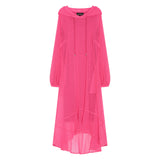 Aphrodite Hot Pink Holiday Resort Midi Dress With Hoodie -Inclusive Plus Size up to UK 22 / US 18