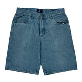 Qruel Denim Shorts - 34W 12L Blue Cotton