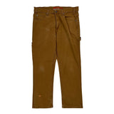 Dickies Double Knee Carpenter Trousers - 33W 30L Brown Cotton