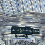 Ralph Lauren Striped Short Sleeve Shirt - 2XL Blue Cotton