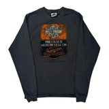Pocono Mountain Harley Davidson Graphic Long Sleeve T-Shirt - Medium Grey Cotton