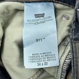 Levis Denim Shorts - 32W 11L Dark Wash Cotton