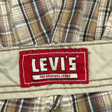 Levis Checked Cargo Shorts - 36W 10L Beige Cotton
