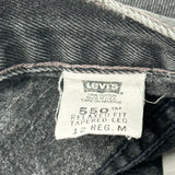 Levis Denim Shorts - 32W UK 14 Black Cotton