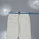 Wrangler Double Knee Carpenter Trousers - 32W 29L White Cotton