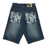 Southpole Graphic Denim Shorts - 31W 13L Blue Denim