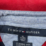 Tommy Hilfiger Striped Long Sleeve Polo Shirt - XL Red Cotton