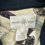 Points West Graphic Polo Shirt - Medium Multicoloured Cotton