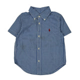 Age 3 Ralph Lauren Checked Short Sleeve Shirt - XS Blue Cotton