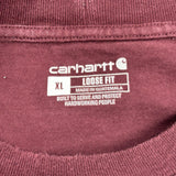 Carhartt T-Shirt - XL Burgundy Cotton