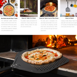 Anygleam Pizza Shovel 35 cm x 116cm Dark Grey for Perforated Peel with Metal Handle Oven Turning Baking Accessory