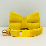 Anypet Large Yellow Bow Cat Collar with Safety Buckle, Bell & Durable Adjustable Strap – Stylish Comfortable Pet Collar for Cats