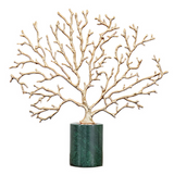 ANYHOUZ Luxury Gold Metal Tabletop Decor – Tree Snowflake Sculpture for Living Room, House Display & Elegant Crafts Ornaments